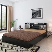 Bharat Lifestyle Brazil Engineered Wood Queen Box Bed(Finish Color - Black, Delivery Condition - Knock Down)