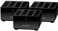 NETGEAR Nighthawk Whole Home Mesh WiFi 6 System, 3-Pack 100 Mbps Router(Black, Single Band)