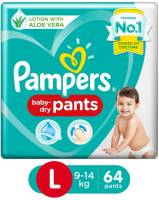 Pampers Pant Style Diapers Lotion with Aloe Vera - L