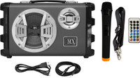 MX 5.5 Inches Portable Multimedia Speaker With Built-in Amplifier Battery Bluetooth Usb Radio Fm Sd Card Aux Input & Wireless Microphone Remote 3706-PlainGrey Indoor PA System(40 W)