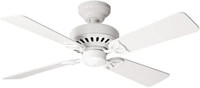 USHA Hunter Bayport White 1067 mm 4 Blade Ceiling Fan(White, Pack of 1)