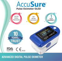 AccuSure CMS50D Finger Tip Advanced Digital Pulse Oximeter Pulse Oximeter(Blue)