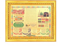 BCOMFORT 99 Name of Allah 4 Quls Macca Madina Yaseen Shareef Lohe Qurani Digital Reprint 11 inch x 15 inch Painting