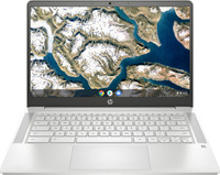 (Refurbished) HP Chromebook 14a Celeron Dual Core - (4 GB/64 GB EMMC Storage/Chrome) 14a-na0003tu Thin and Light Laptop(14 inch, Mineral SIlver, 1.46 kg)
