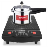 Butterfly Rhino V2 + 3L Pressure Cooker Induction Cooktop(Black, Push Button)