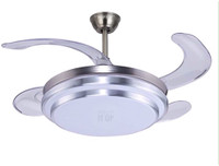 Prop It Up Prop it up Akira series of decorative fans, built in led with all function remote, 42" inch decorative/chandelier fan with invisible & retractable blade , 1050 mm Remote Controlled 4 Blade Ceiling Fan(White, Pack of 1)