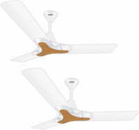 LUMINOUS New York Brooklyn 1200 mm 3 Blade Ceiling Fan(White Gold, Pack of 2)