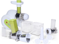 BMS Lifestyle by BMS Lifestyle Masticating Juicer Extractor Easy to Clean, Quiet Motor & Reverse Function, BPA-Free, Cold Press Juicer with Brush, Juice Recipes for Vegetables and Fruits juicer 150 Juicer Mixer Grinder (WHITE-GREEN)