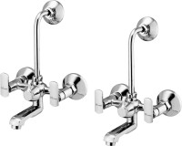Mapson Arctic Wall Mixer with (L,Bend) For Kitchen Sink&Basins Fully Brass Body turn fitting&Havy Duty With Wall Flange Pack of 2 Faucet Set