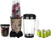 WONDERCHEF Nutri-blend 3 Jar + Servin Glass Set 400 Mixer Grinder with Serving Glass Set (3 Jars, Champagne)