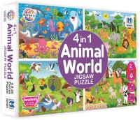 Ratnas 4 In 1 Animal World Jigsaw puzzle for kids. 4 puzzles 35 pieces each(140 Pieces)