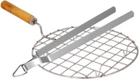 RAU MA Round Roaster With Chimta_06 2 kg Roaster(Silver)