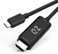 QZ CB20 2 m HDMI Adapter(Compatible with Mobiles and laptops, USB Type C to HDMI Converter, Black)