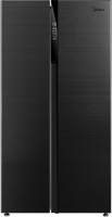 View Midea 661 L Frost Free Side by Side Refrigerator(Black Steel Finish, MDRS853FGG28IND)  Price Online