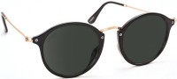 CRIBA Oval Sunglasses(For Men & Women, Black)