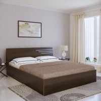 Bharat Lifestyle Amsterdam Engineered Wood Queen Bed(Finish Color - Brown, Delivery Condition - Knock Down)