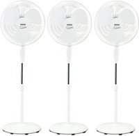 USHA New Mist Air Duos PACK OF 3 400 mm 3 Blade Pedestal Fan(WHITE, Pack of 3)