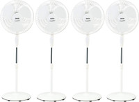 USHA New Mist Air Duos PACK OF 4 400 mm 3 Blade Pedestal Fan(WHITE, Pack of 4)