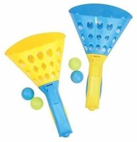 Nizomi Click and Catch Twin Ball Game Indoor Outdoor Toy Set | Pop & Catch Ball Play Fun Boys & Girls.(Yellow, Blue)