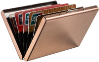 StealODeal Rose Gold Trendy Water Resistant Metal Atm 6 Card Holder(Set of 1, Maroon)