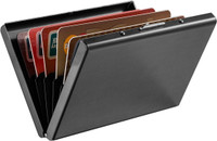 StealODeal Black Waterproof Limited Edition Metal Atm 6 Card Holder(Set of 1, Black)
