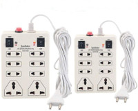 DIGWAY Combo Mini 8+2 Socket Extension Board (Cord length: 2.0 Meters)(Pack of 2) 6 A Two Pin Socket