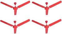 USHA Racer Chrome red PACK OF 4 1200 mm 3 Blade Ceiling Fan(RED, Pack of 4)