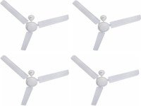 USHA Diplomat pack of 4 1200 mm 3 Blade Ceiling Fan(White, Pack of 4)