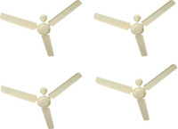 USHA AEROSTYLE pack of 4 1200 mm 3 Blade Ceiling Fan(Ivory, Pack of 4)