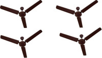 USHA Aerostyle pack of 4 1200 mm 3 Blade Ceiling Fan(Brown, Pack of 4)