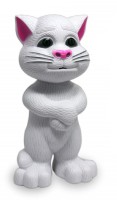 RVOLD Toyz Interactive Talking Cat with Stories and Touch Functions, Musical Cat Doll Toy - Grey , Height 19 cm(White)
