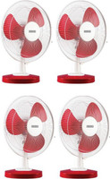 USHA MIST AIR DUOS Pack of 4 400 mm 3 Blade Table Fan(Red, Pack of 4)