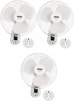 USHA Mist Air Icy with Remote Pack of 3 400 mm 3 Blade Wall Fan(White, Pack of 3)