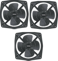 USHA 12'' Aeroclean plus pack of 3 300 mm 4 Blade Exhaust Fan(Metallic Grey, Pack of 3)