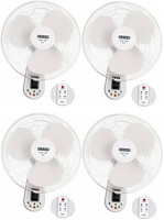 USHA Mist Air Icy with Remote Pack of 4 400 mm 3 Blade Wall Fan(White, Pack of 4)
