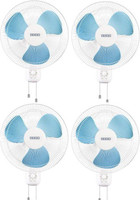 USHA Mist Air Blue Pack of 4 400 mm 3 Blade Wall Fan(Blue,White, Pack of 4)