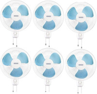 USHA Mist Air Blue Pack of 6 400 mm 3 Blade Wall Fan(Blue,White, Pack of 6)