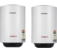 Crompton 15 L Storage Water Geyser (Amica ASWH-2015 Pack of 2, White and Black)