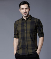 Highlander men checkered casual multicolor shirt Clearance