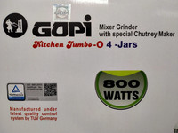 gopi JUMBO KITCHEN MG 800 Mixer Grinder (4 Jars, White)