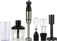 iBELL 1000W 4 in 1 Hand Mixer + Potato Mixer with Whisker, Beater, Blender & Vegetable Chopper/Cutter. Electric Cream Maker with 5 Speed Turbo Motor, 600ml Container. 1000 W Hand Blender(Multicolor)