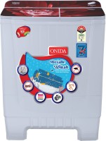 ONIDA 8 kg Cuff and Collar Wash, Designer Glass Lid 5 Star Semi Automatic Top Load Red, White(S80GSB)