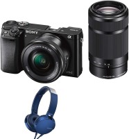 SONY Alpha ILCE-6000Y (With Headphone) Mirrorless Camera Body with Dual Lens : 16-50 mm & 55-210 mm(Black)