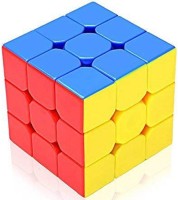 AZEENA Magic 3x3 High Speed Cube For Kids & Adults | Puzzle Games | Best Gift For Kid | Stickerless Rubiks | Cube 3x3x3 Toy 5.9Cm For 3 Years & Up | Multi Color Sticker Less, Super Smooth, Smart Cubes(1 Pieces)