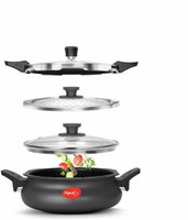 Pigeon by Stovekraft All In One Super Hard Anodised Cooker 3 Litre 3 L Induction Bottom Pressure Cooker(Aluminium)
