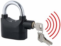 FORKIT Loud Siren Steel Motion Sensor Anti-theft Alarm Safety Pad Lock Padlock (Black) Padlock(Black)