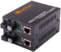 sLIFE 10/100/1000 Mbps Ethernet to 1000Base Fiber Optic Single Mode Single Fiber Gigabit Media Converter Distance up to 25 Kms - 1 Pair Network Switch(Black)