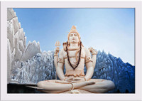 Lord Shiva in Bangalore, India D2 Paper Poster White Frame | Top Acrylic Glass 19inch x 13inch (48.3cms x 33cms) Paper Print(13 inch X 19 inch, Framed)