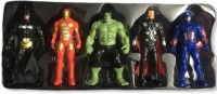 Arc & Alley Justice Hero Super Fighter Set of 5 Marvel Avengers 5.25 inches Miniatures Toys : Captain America, Hulk, Thor, Spiderman and Batman Avengers Set Super Hero Toys Super hero figures(Multicolor)