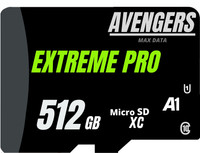 Avengers Max Data CANVA 4 512 GB SDXC Class 10 80 MB/s  Memory Card
